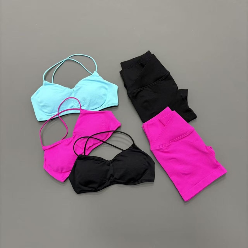 Pilates Yoga Clothes - 2PCS Woman Gym Vision Sets Cross