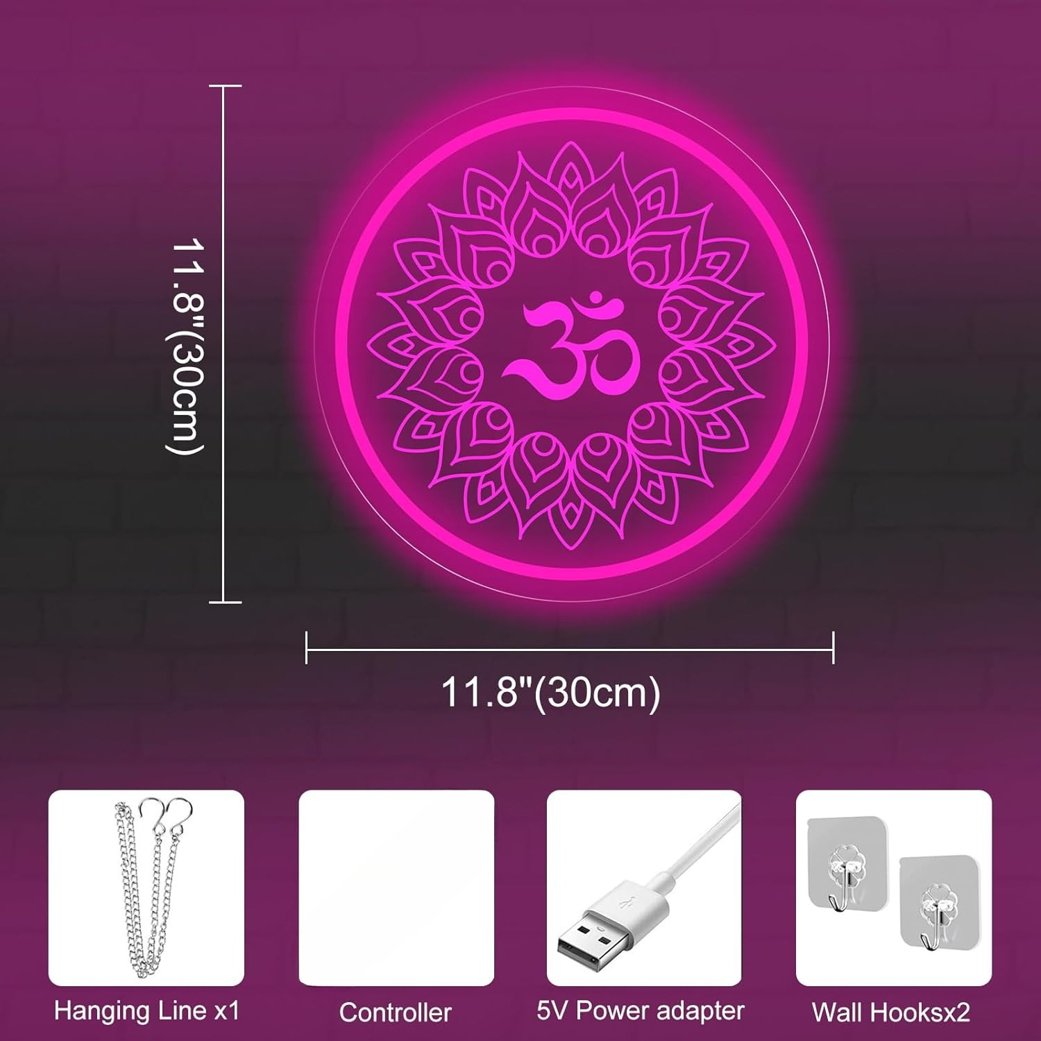 Om Mandala Neon Sign USB Power - Pilates Yoga Studio ulasan dan harga