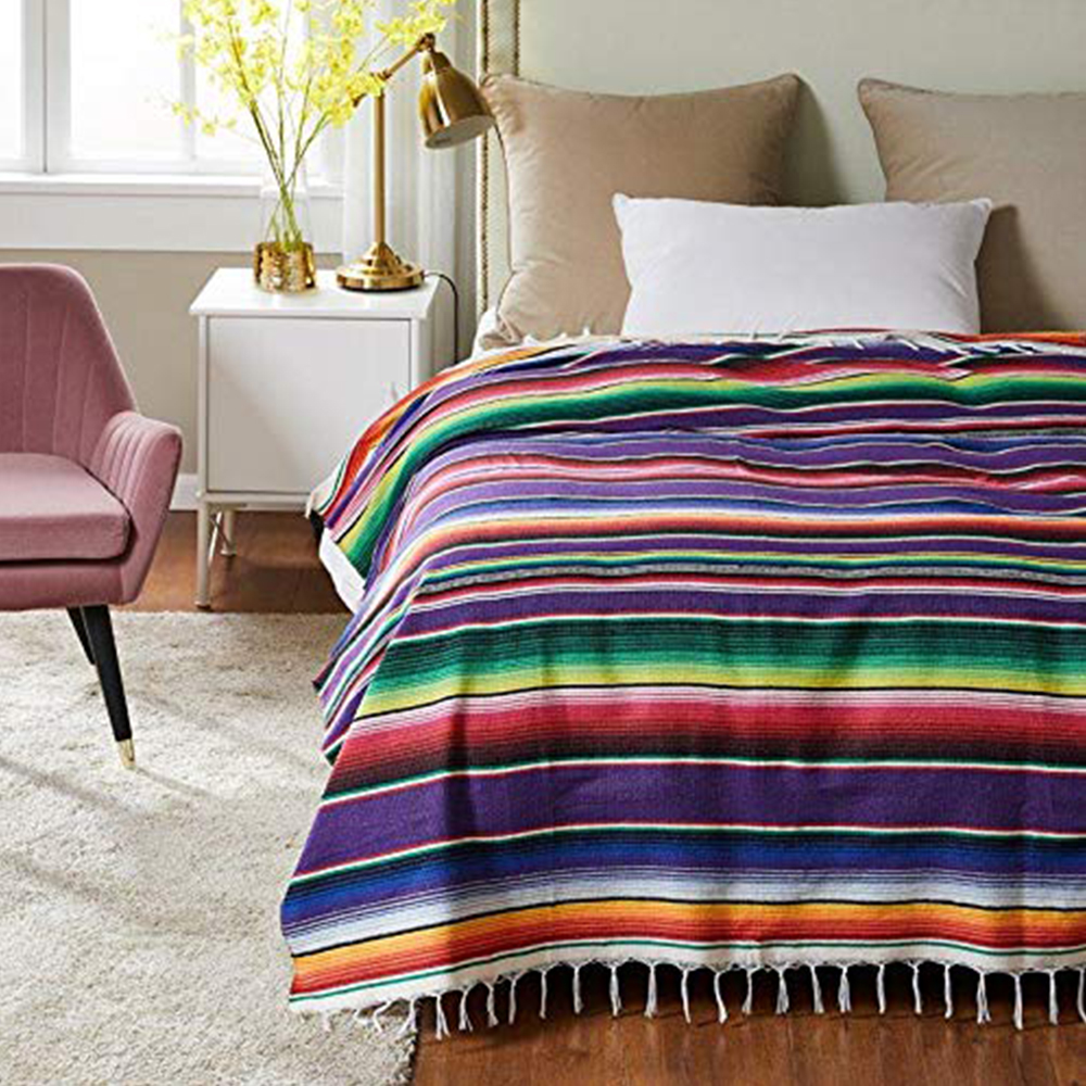 Mexican Tassel Blanket Multi B - Pilates Yoga Towel ulasan dan harga