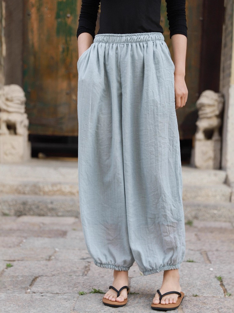 Cotton Linen Yoga Pants Women' - Pilates Yoga And Tai Chi ulasan dan harga