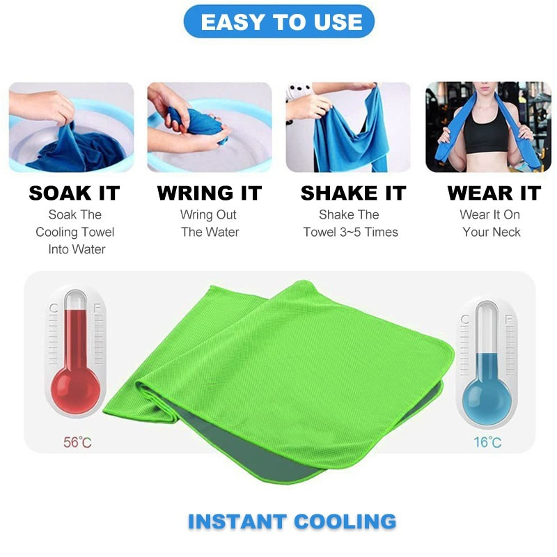 10pcs Sport Cooling Towel Micr - Pilates Yoga Towel ulasan dan harga